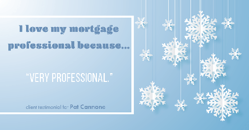 Testimonial for mortgage professional Pat Cannone in Northbrook, IL: Love My MP: "Very Professional."