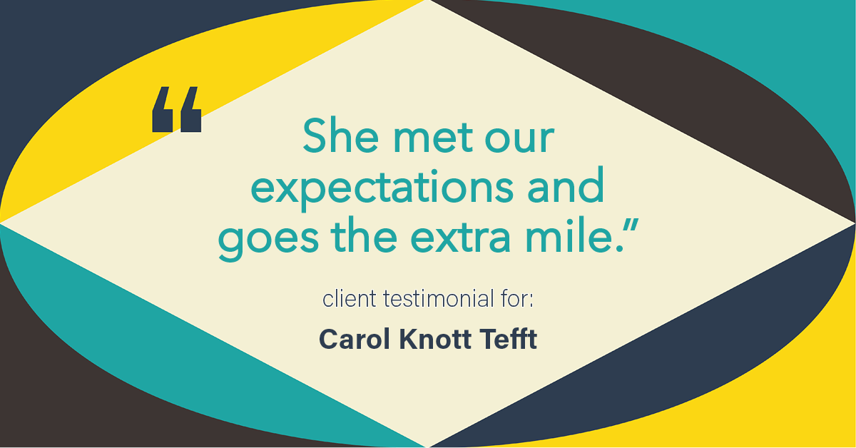 Testimonial for real estate agent Carol Knott Tefft with RE/MAX Integrity in Tomball, TX: "She met our expectations and goes the extra mile."