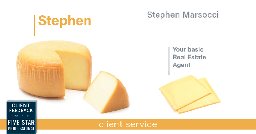 Testimonial for real estate agent Steve Marsocci in East Greenwich, RI: Happiness Meters: Cheese