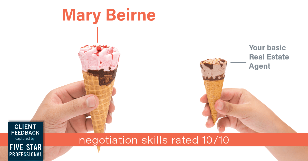 Testimonial for real estate agent Mary Beirne with Dream Town Realty in , : Happiness Meters: Ice Cream (negotiation skills)