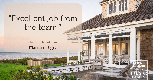 Testimonial for real estate agent Marion Digre with RE/MAX in River Forest, IL: "Excellent job from the team!"