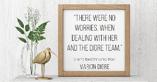 Testimonial for real estate agent Marion Digre with RE/MAX in River Forest, IL: "There were no worries, when dealing with her and the Digre team."