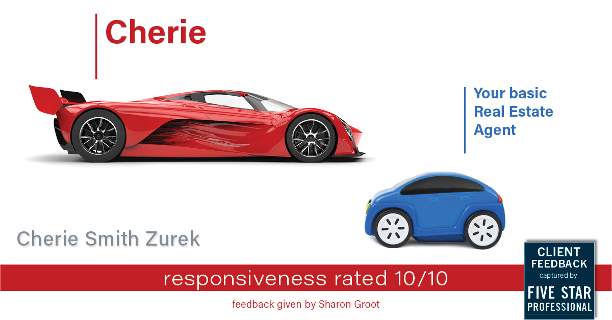 Testimonial for real estate agent Cherie Smith Zurek with RE/MAX in Lake Zurich, IL: Happiness Meters: Cars (responsiveness)