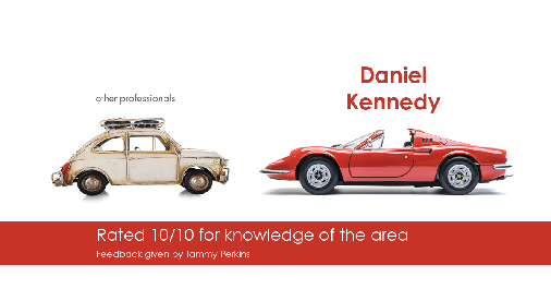 Testimonial for real estate agent Daniel Kennedy with Coldwell Banker Bain Seattle Lake Union in Seattle, WA: Happiness Meters: Cars v.2 (knowledge of the area - Tammy Perkins)