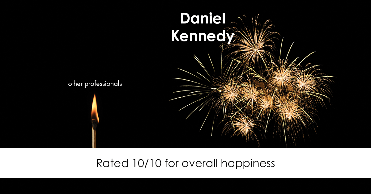 Testimonial for real estate agent Daniel Kennedy with Coldwell Banker Bain Seattle Lake Union in Seattle, WA: Happiness Meters: Fireworks (overall happiness)