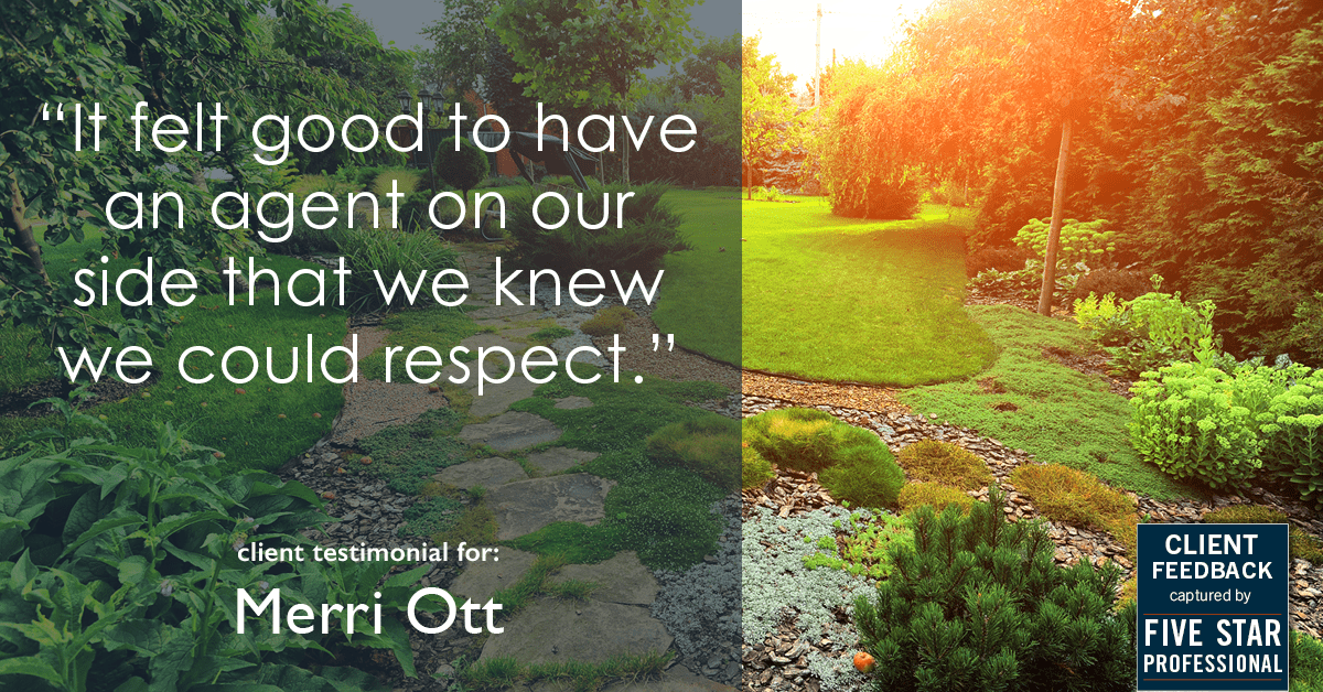 Testimonial for real estate agent The Ott Group with MORE Realty in Tigard, OR: "It felt good to have an agent on our side that we knew we could respect."