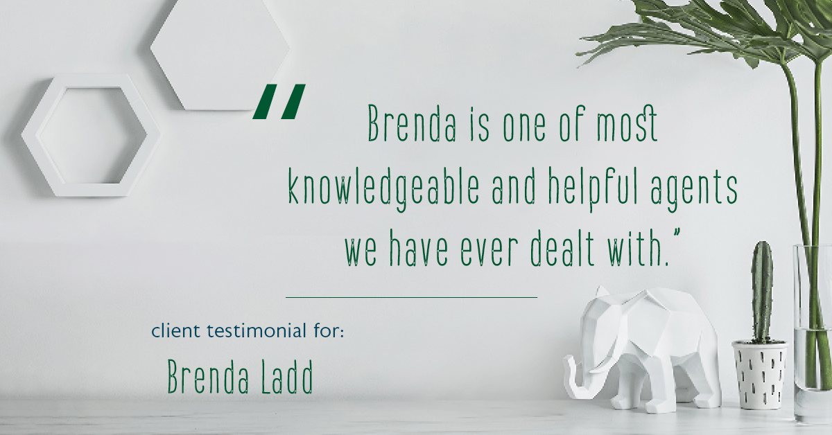 Testimonial for real estate agent Brenda Ladd with Coldwell Banker Realty-Gunndaker in St Louis, MO: "Brenda is one of most knowledgeable and helpful agents we have ever dealt with."