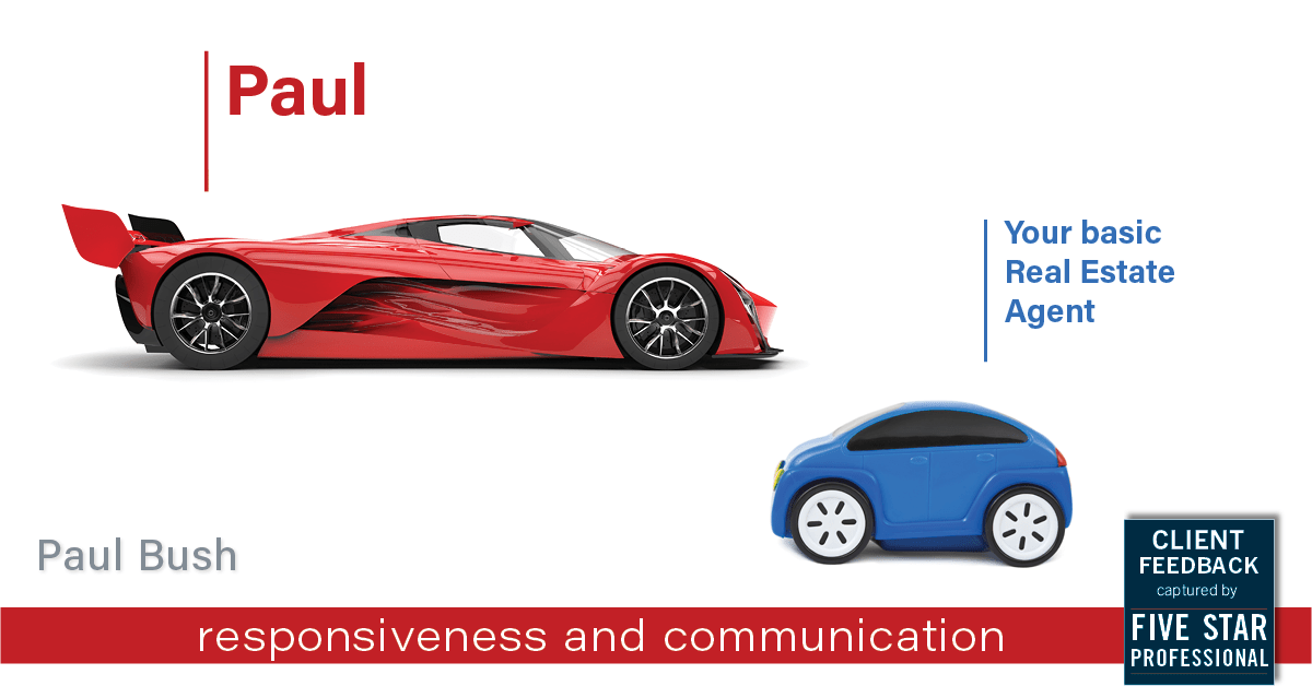 Testimonial for real estate agent Paul Bush with Keller Williams Realty in Plano, TX: Happiness Meters: Cars (Responsiveness and Communication)