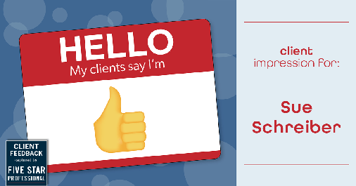 Testimonial for real estate agent Sue Schreiber in Lee's Summit, MO: Emoji Impression: Thumbs Up