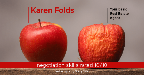 Testimonial for real estate agent Karen Folds with Sam Folds Realtors in Jacksonville, FL: Happiness Meters: Apples (negotiation skills - Sherry Miller)