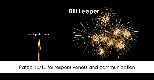 Testimonial for real estate agent Bill Leeper with Keller Williams in Greenwood Village, CO: Happiness Meters: Fireworks (responsiveness and communication)