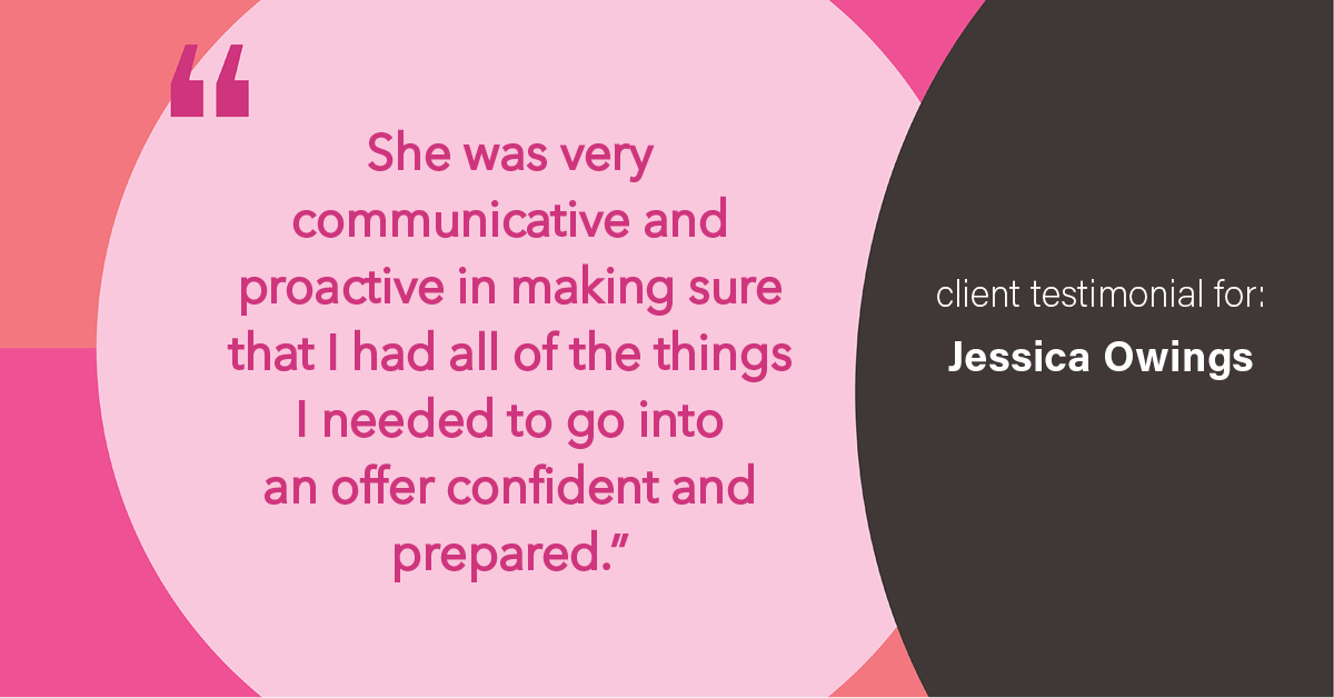 Testimonial for professional Jessica Owings with The Mortgage Network in Carbondale, CO: "She was very communicative and proactive in making sure that I had all of the things I needed to go into an offer confident and prepared."