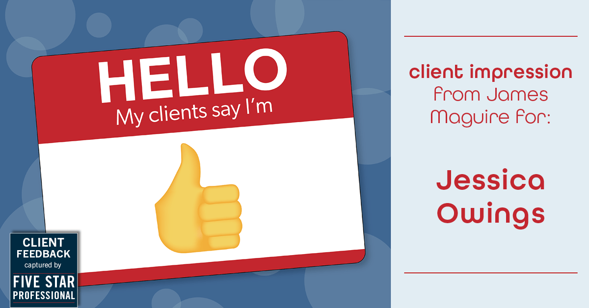 Testimonial for professional Jessica Owings with The Mortgage Network in Carbondale, CO: Emoji Impression: Thumbs Up (James Maguire)