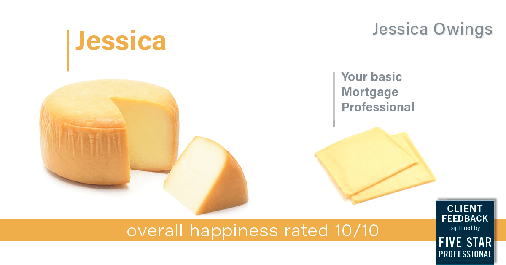 Testimonial for professional Jessica Owings with The Mortgage Network in Carbondale, CO: Happiness Meters: Cheese (overall happiness)