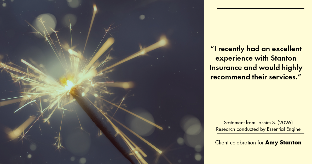 Testimonial for insurance professional Amy Stanton with Stanton Insurance in LITTLETON, Co: “I recently had an excellent experience with Stanton Insurance and would highly recommend their services.”