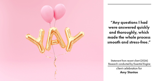 Testimonial for insurance professional Amy Stanton with Stanton Insurance in LITTLETON, Co: “Any questions I had were answered quickly and thoroughly, which made the whole process smooth and stress-free.”