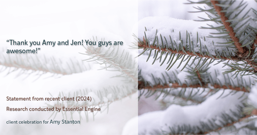 Testimonial for insurance professional Amy Stanton with Stanton Insurance in , : "Thank you Amy and Jen! You guys are awesome!"