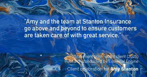 Testimonial for insurance professional Amy Stanton with Stanton Insurance in LITTLETON, Co: “Amy and the team at Stanton Insurance go above and beyond to ensure customers are taken care of with great service.”