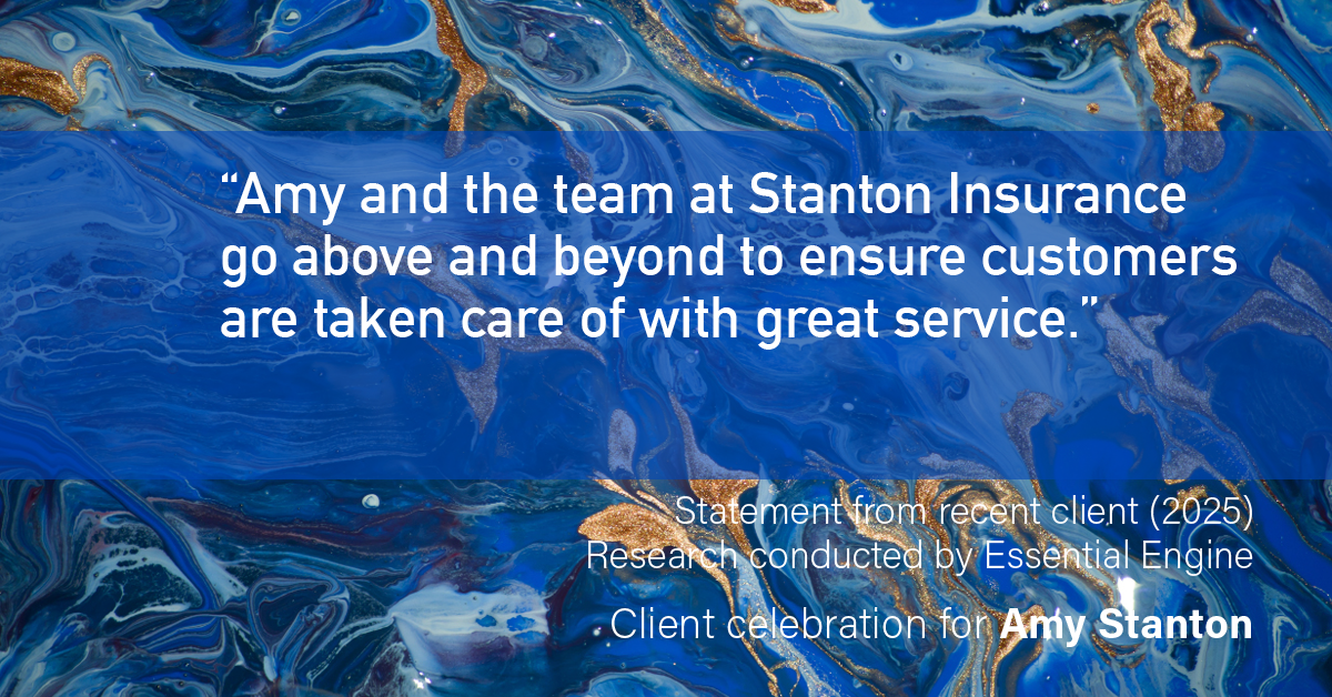 Testimonial for insurance professional Amy Stanton with Stanton Insurance in LITTLETON, Co: “Amy and the team at Stanton Insurance go above and beyond to ensure customers are taken care of with great service.”