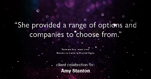 Testimonial for insurance professional Amy Stanton with Stanton Insurance in , : "She provided a range of options and companies to choose from."