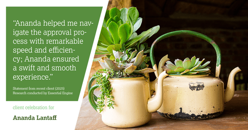 Testimonial for mortgage professional Ananda Lantaff with Mutual Security Mortgage in Boulder, CO: "Ananda helped me navigate the approval process with remarkable speed and efficiency; Ananda ensured a swift and smooth experience."