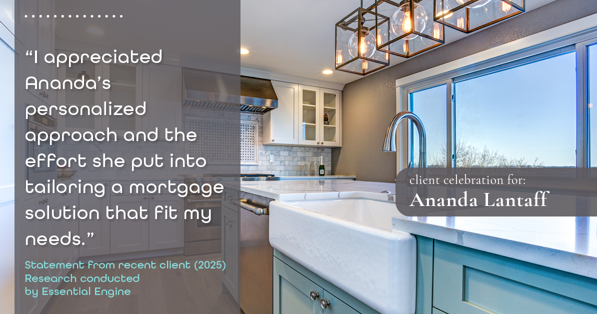 Testimonial for mortgage professional Ananda Lantaff with Mutual Security Mortgage in Boulder, CO: "I appreciated Ananda's personalized approach and the effort she put into tailoring a mortgage solution that fit my needs."