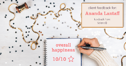 Testimonial for mortgage professional Ananda Lantaff in Boulder, CO: Happiness Meters: Stars (overall happiness - Valerie B.)