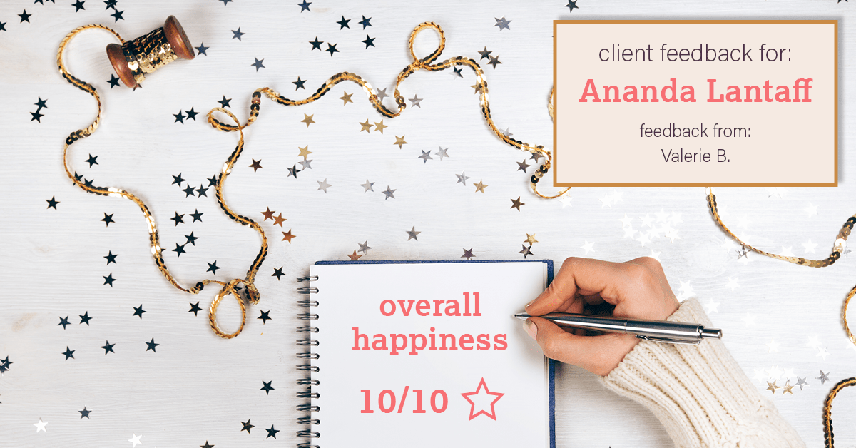 Testimonial for mortgage professional Ananda Lantaff in , : Happiness Meters: Stars (overall happiness - Valerie B.)