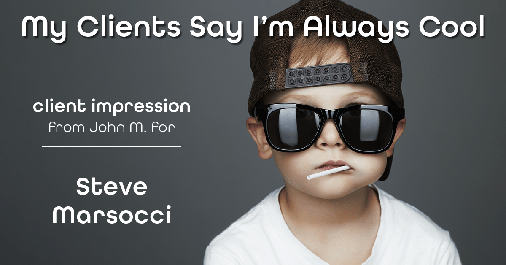 Testimonial for real estate agent Steve Marsocci in East Greenwich, RI: Emoji Impression: Cool Guy v.2 (John M.)