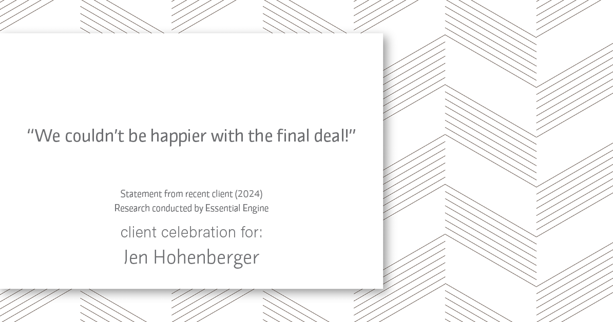 Testimonial for real estate agent Jen Hohenberger with Coldwell Banker Realty in Exton, PA: "We couldn't be happier with the final deal!"