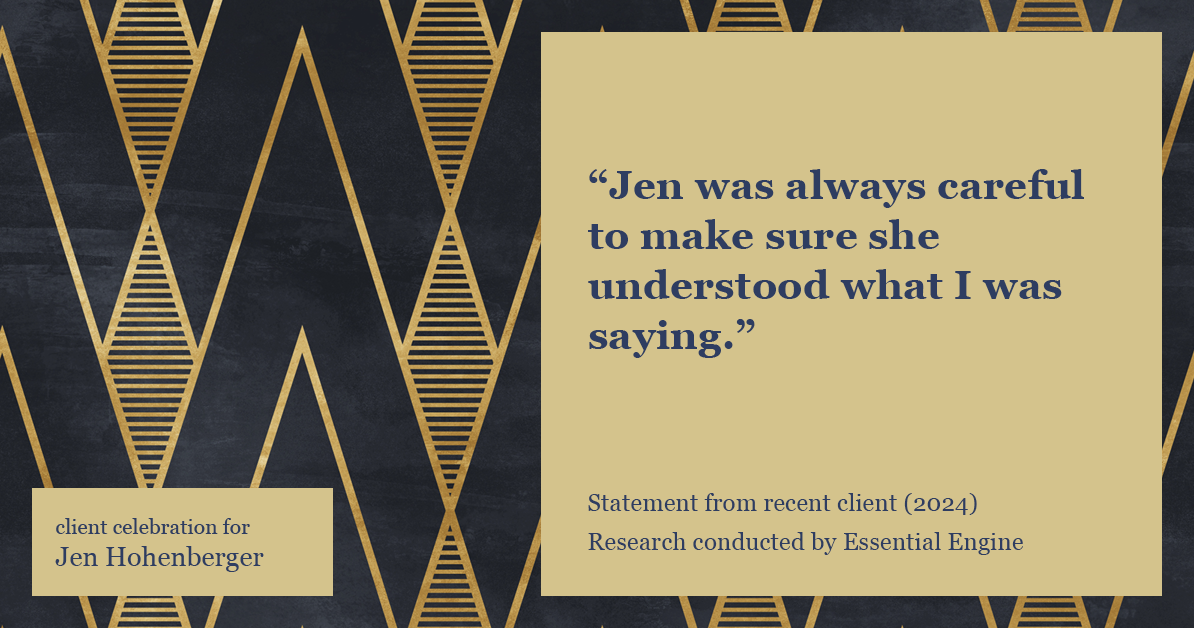 Testimonial for real estate agent Jen Hohenberger with Coldwell Banker Realty in Exton, PA: "Jen was always careful to make sure she understood what I was saying."