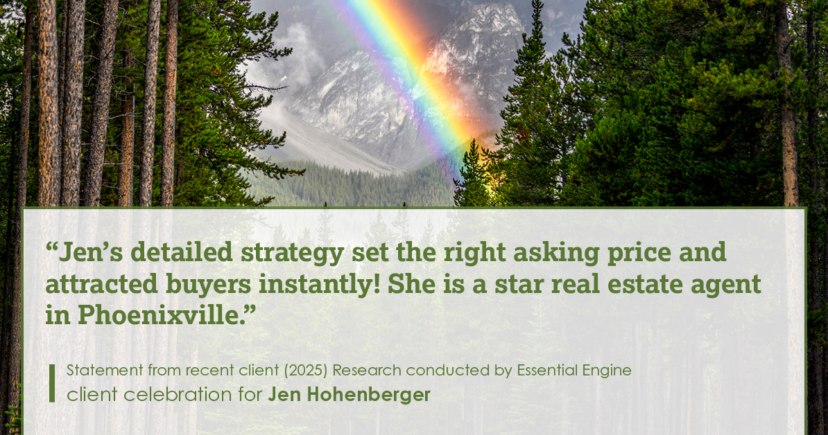 Testimonial for real estate agent Jen Hohenberger with Coldwell Banker Realty in Exton, PA: Jen's detailed strategy set the right asking price and attracted buyers instantly! She is a star real estate agent in Phoenixville.