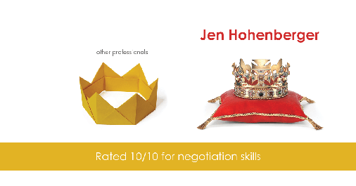 Testimonial for real estate agent Jen Hohenberger in , : Happiness Meters: Crown 10/10 (negotiation skills)