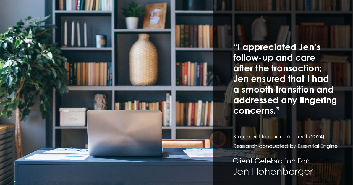 Testimonial for real estate agent Jen Hohenberger with Coldwell Banker Realty in Exton, PA: "I felt confident in Jen's ability to handle all the paperwork, knowing that she was thorough and diligent in her approach."