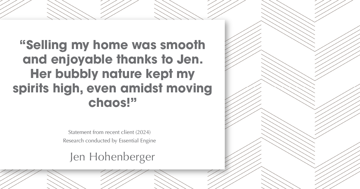 Testimonial for real estate agent Jen Hohenberger with Coldwell Banker Realty in Exton, PA: "Selling my home was smooth and enjoyable thanks to Jen. Her bubbly nature kept my spirits high, even amidst moving chaos!"