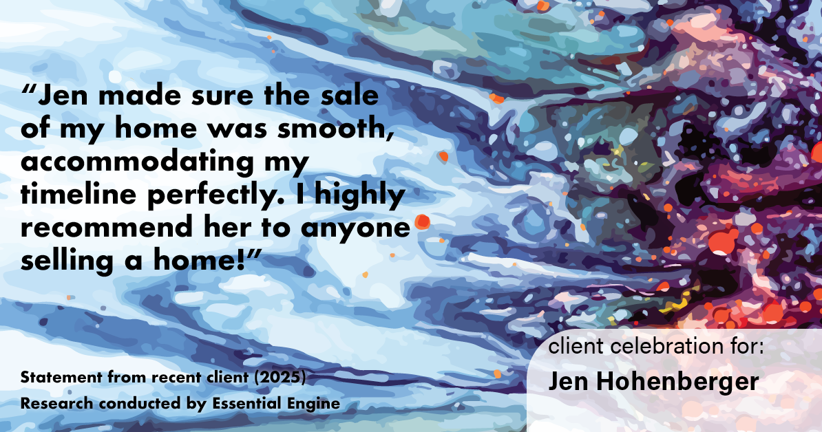 Testimonial for real estate agent Jen Hohenberger with Coldwell Banker Realty in Exton, PA: "Jen made sure the sale of my home was smooth, accommodating my timeline perfectly. I highly recommend her to anyone selling a home!"