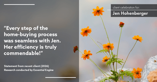 Testimonial for real estate agent Jen Hohenberger with Coldwell Banker Realty in Exton, PA: "Every step of the home-buying process was seamless with Jen. Her efficiency is truly commendable!"