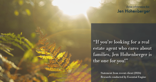 Testimonial for real estate agent Jen Hohenberger with Coldwell Banker Realty in Exton, PA: "If you're looking for a real estate agent who cares about families, Jen Hohenberger is the one for you!"