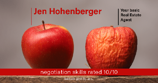Testimonial for real estate agent Jen Hohenberger in , : Happiness Meters: Apples (negotiation skills - Jan L.)