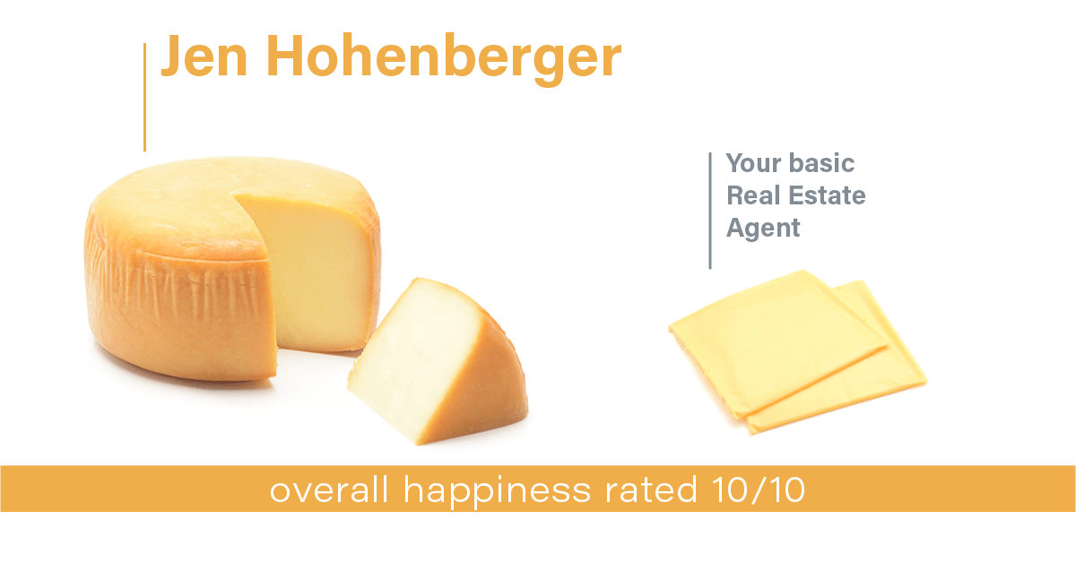 Testimonial for real estate agent Jen Hohenberger in , : Happiness Meters: Cheese (overall happiness)