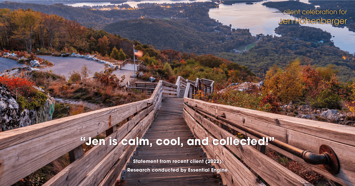 Testimonial for real estate agent Jen Hohenberger in Exton, PA: "Jen is calm, cool, and collected!"