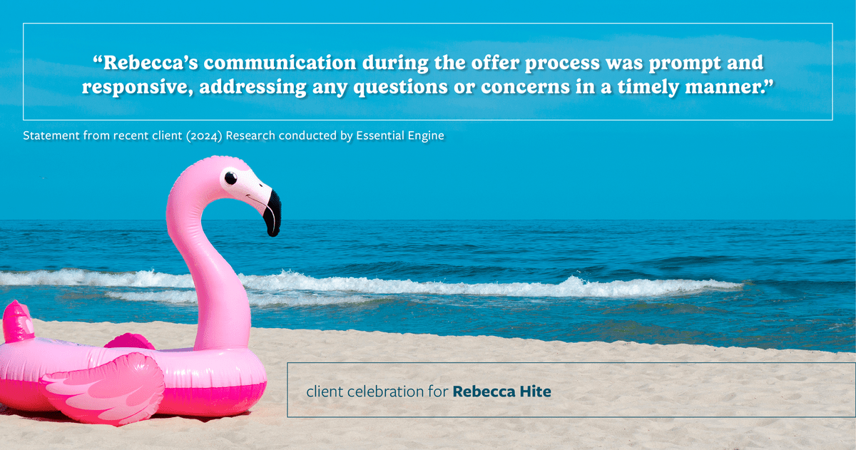 Testimonial for real estate agent Rebecca Hite with Huntington Properties, LLC in Greenwood Village, CO: "Rebecca's communication during the offer process was prompt and responsive, addressing any questions or concerns in a timely manner."