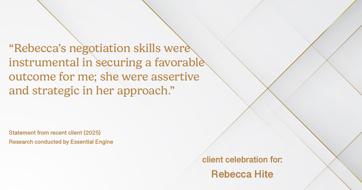 Testimonial for real estate agent Rebecca Hite with Huntington Properties, LLC in Englewood, CO: "Rebecca's negotiation skills were instrumental in securing a favorable outcome for me; she were assertive and strategic in her approach."