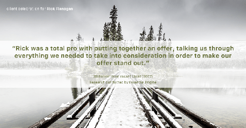 Testimonial for real estate agent Rick Flanagan with Red Chair Realty Advisors, LLC in Denver, CO: "Rick was a total pro with putting together an offer, talking us through everything we needed to take into consideration in order to make our offer stand out."