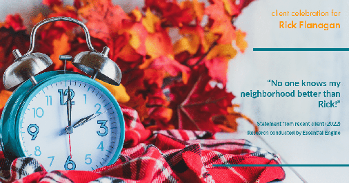 Testimonial for real estate agent Rick Flanagan with Red Chair Realty Advisors, LLC in Denver, CO: "No one knows my neighborhood better than Rick!"