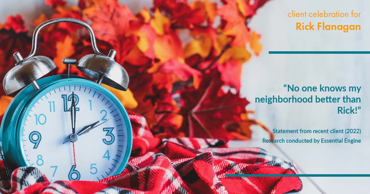 Testimonial for real estate agent Rick Flanagan with Red Chair Realty Advisors, LLC in Denver, CO: "No one knows my neighborhood better than Rick!"