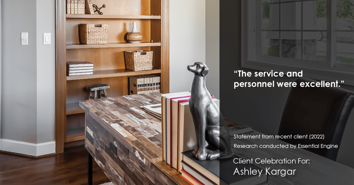 Testimonial for mortgage professional Ashley Kargar with Embrace Home Loans in Fairfax, VA: “The service and personnel were excellent.”