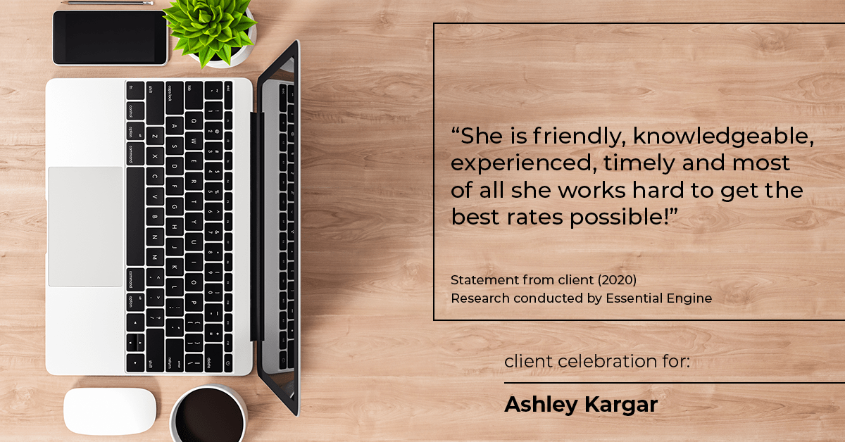Testimonial for mortgage professional Ashley Kargar with Embrace Home Loans in Fairfax, VA: "She is friendly, knowledgeable, experienced, timely and most of all she works hard to get the best rates possible!"