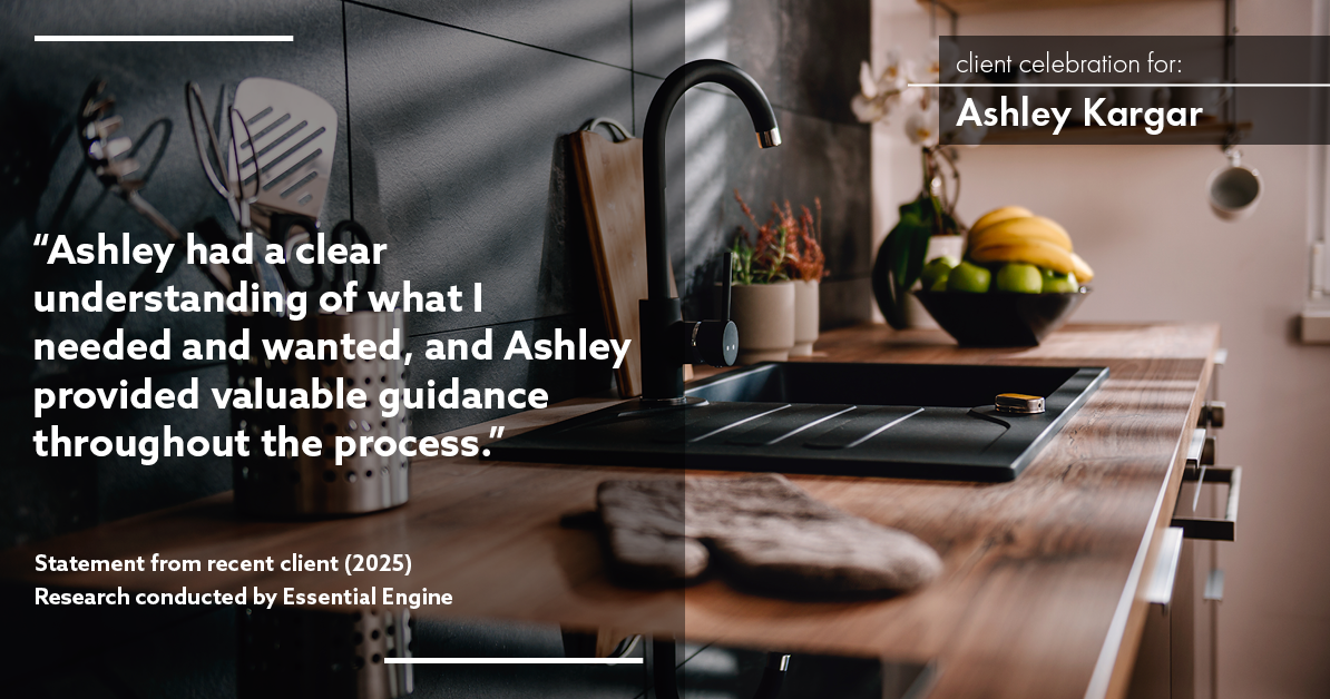 Testimonial for mortgage professional Ashley Kargar with Peoples Bank in , : "Ashley had a clear understanding of what I needed and wanted, and Ashley provided valuable guidance throughout the process."
