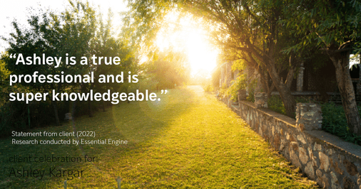 Testimonial for mortgage professional Ashley Kargar with Waterstone Mortgage in Ashburn, VA: “Ashley is a true professional and is super knowledgeable.”